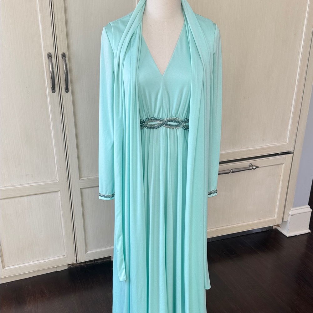 Vintage Kay Kipps NY two piece gown set with beading